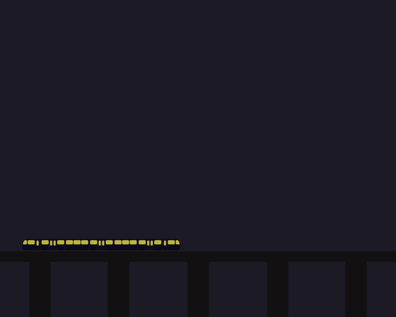 Поезд на мосту, сине черный фон