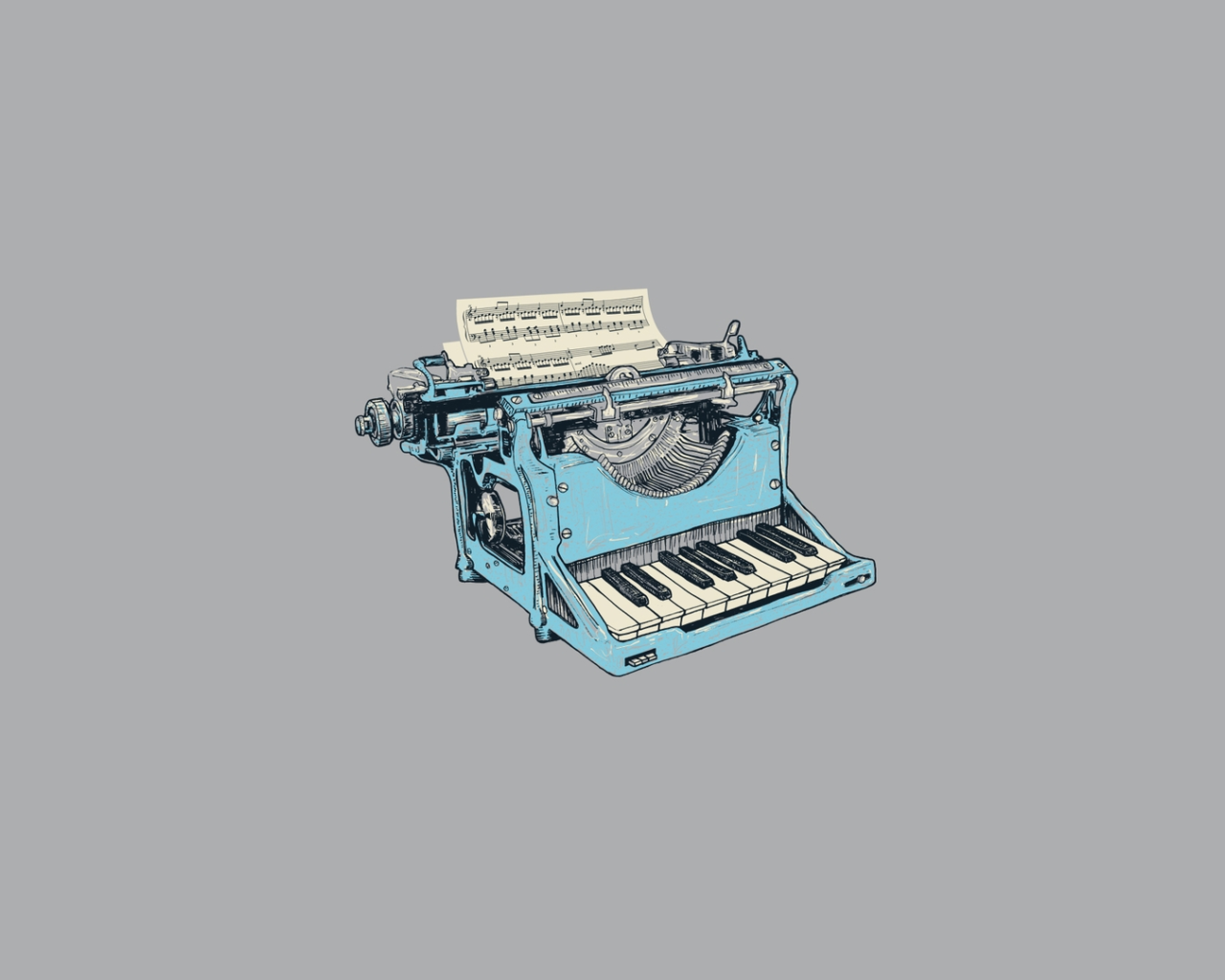 Печатная машинка для нот, фон