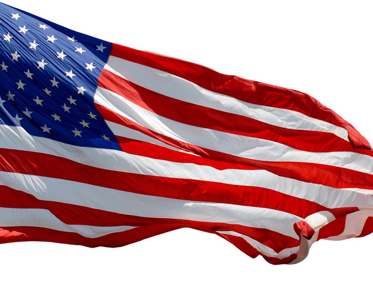 Флаг США на белом фоне
