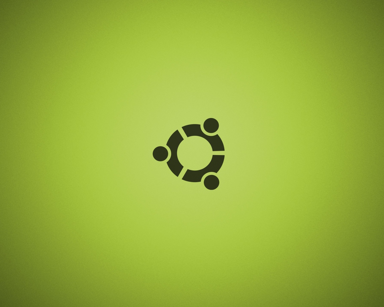 Черный символ Ubuntu на зеленом фоне