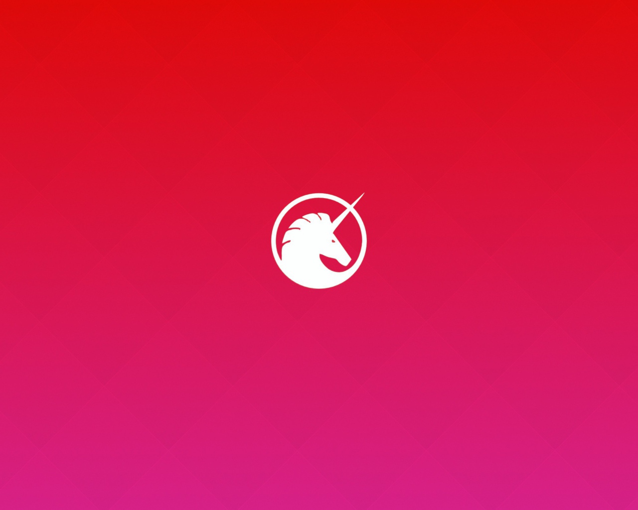 Единорог, красный фон Ubuntu