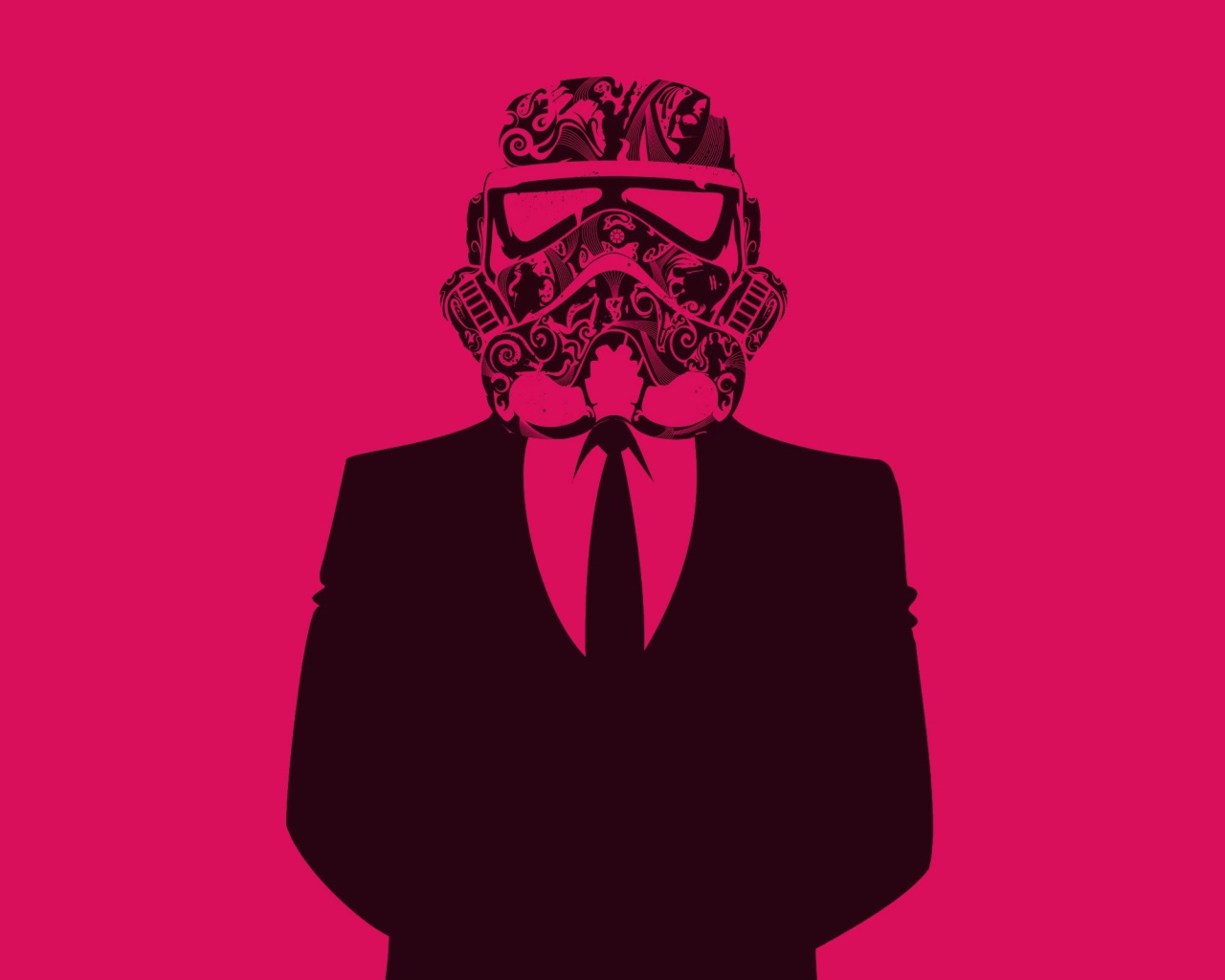 Вейдер в костюме, розовый фон