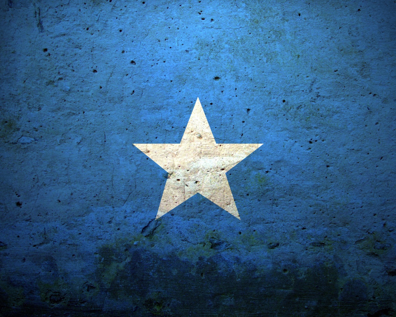 Белая звезда, голубой фон