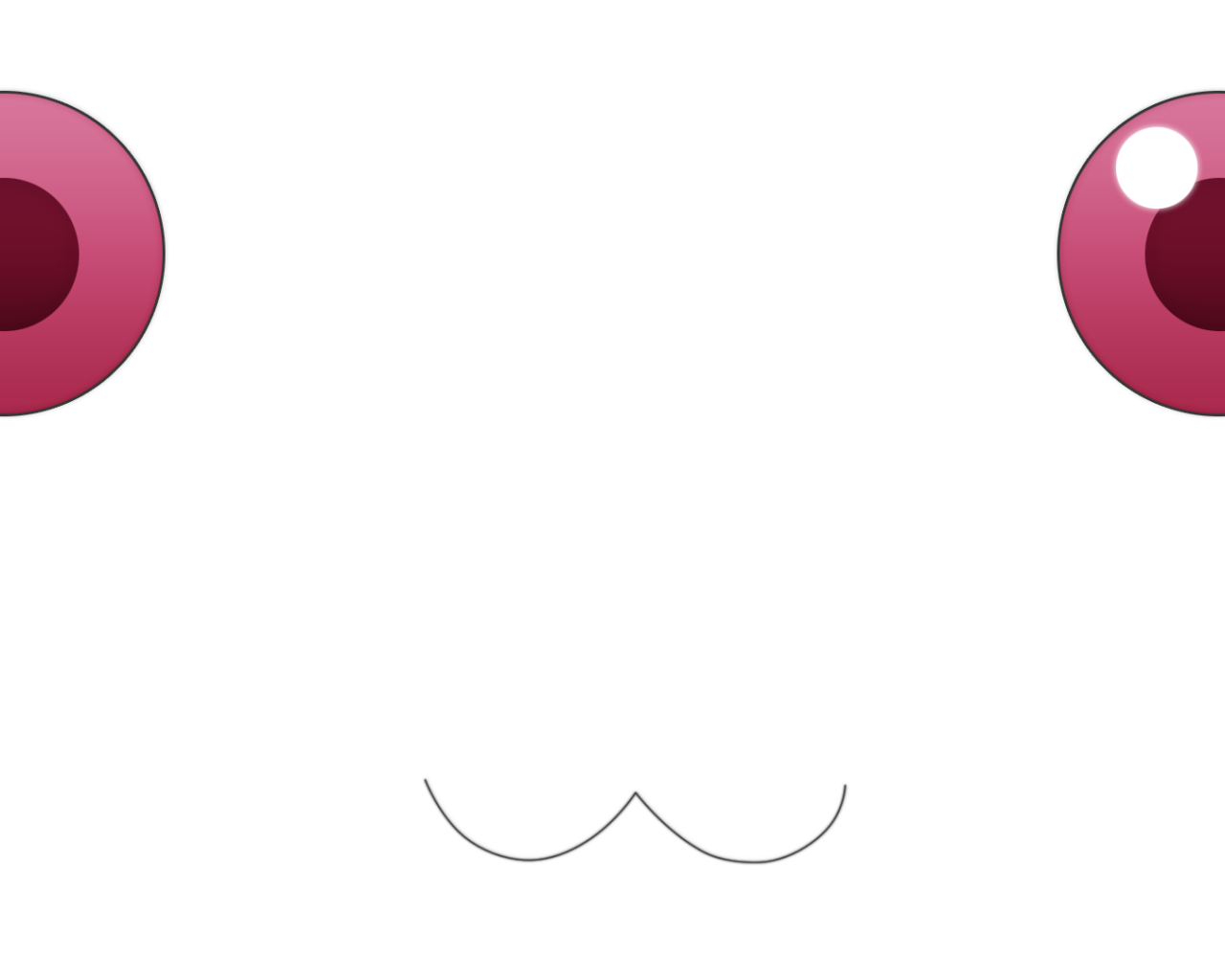 Белый фон, волшебный кот из аниме Девочка-волшебница Мадока