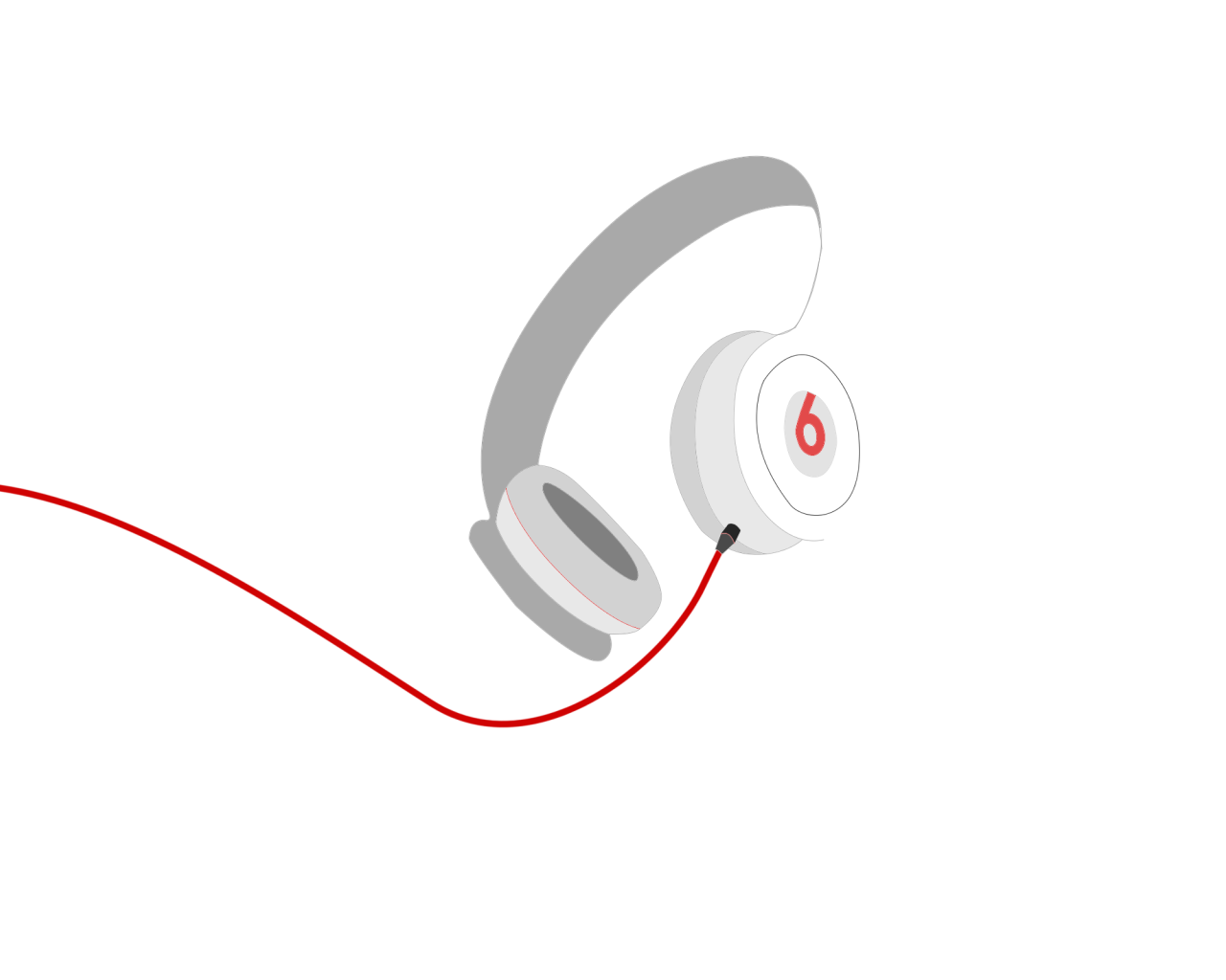 Белые наушники Beats, белый фон