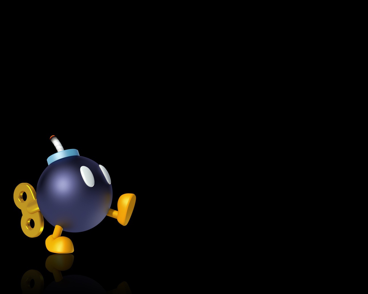 Заводная бомба на черном фоне