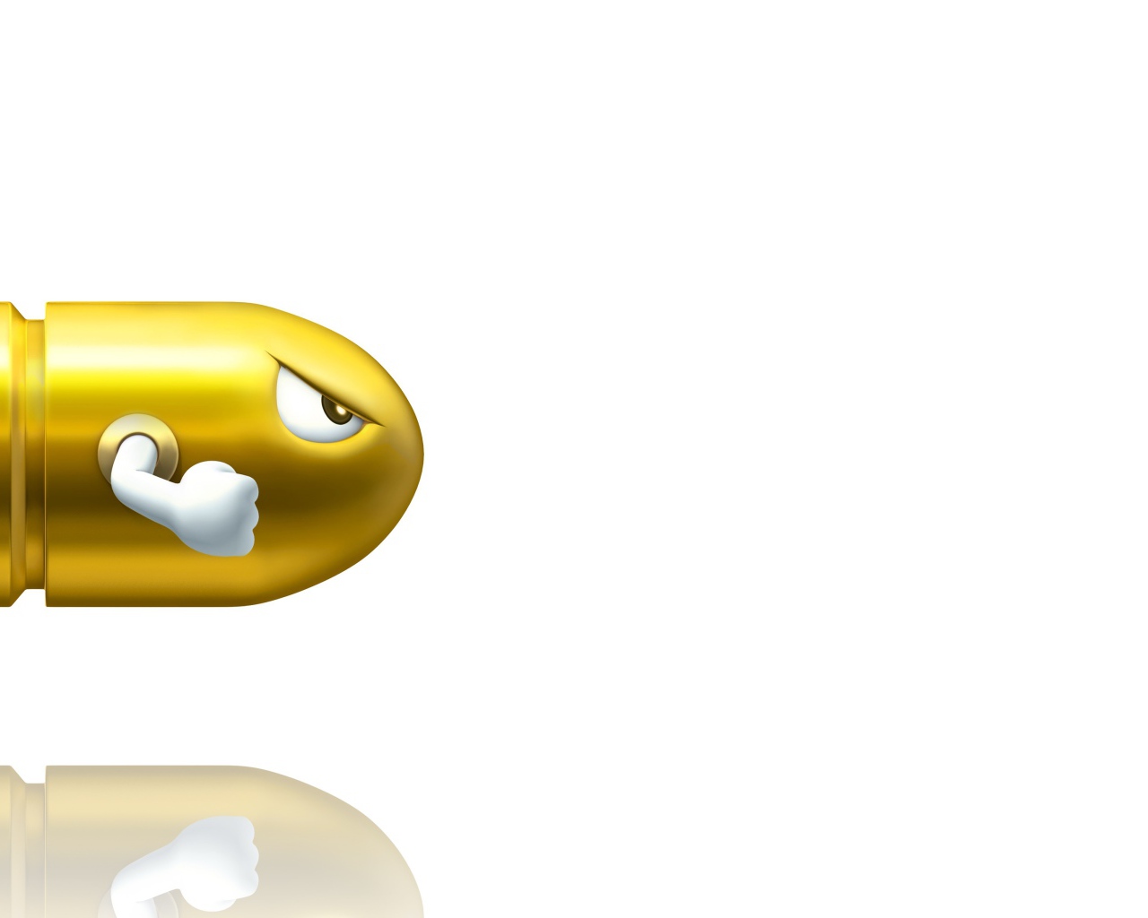 Желтая пуля, белый фон