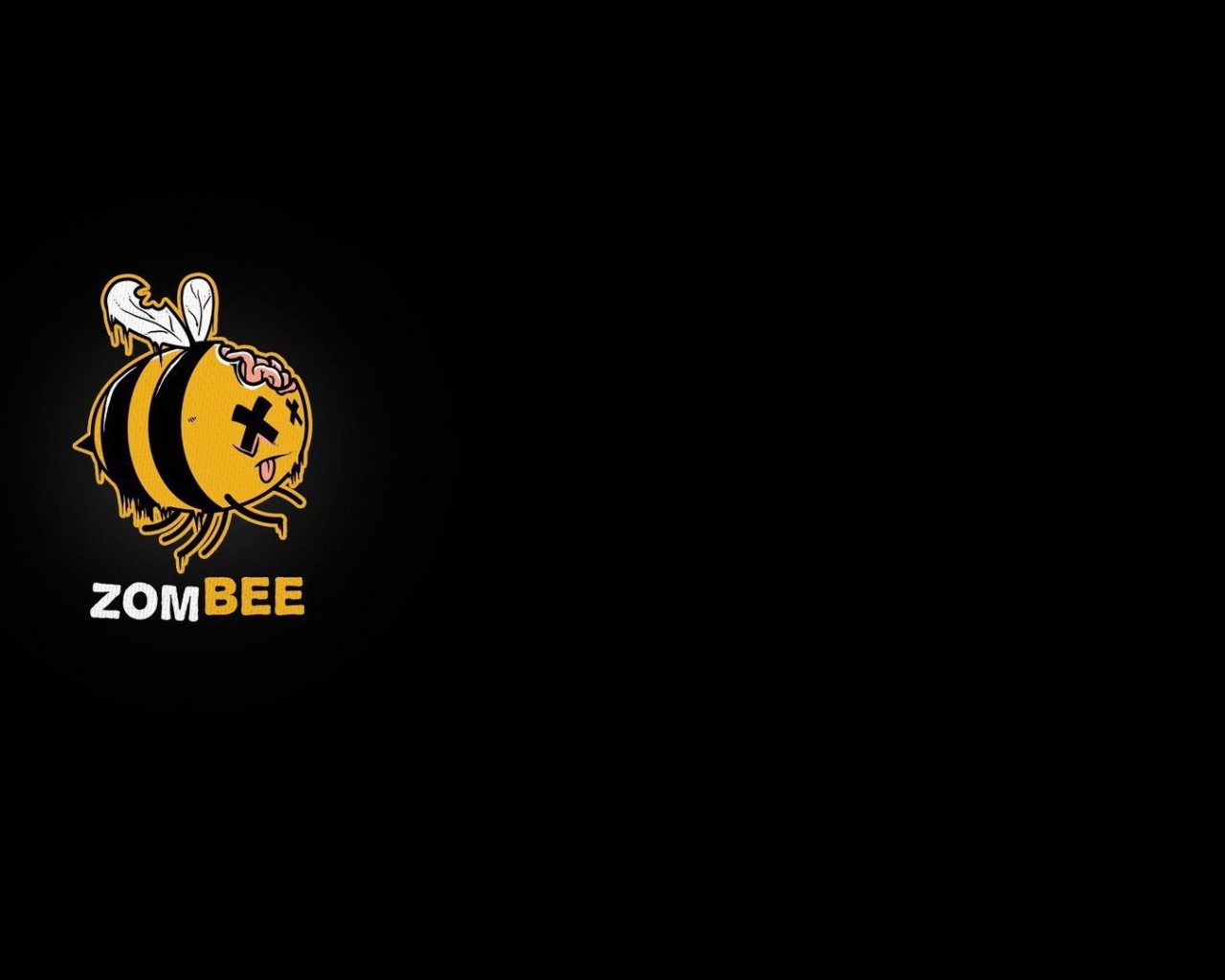 Зомби пчела, черный фон