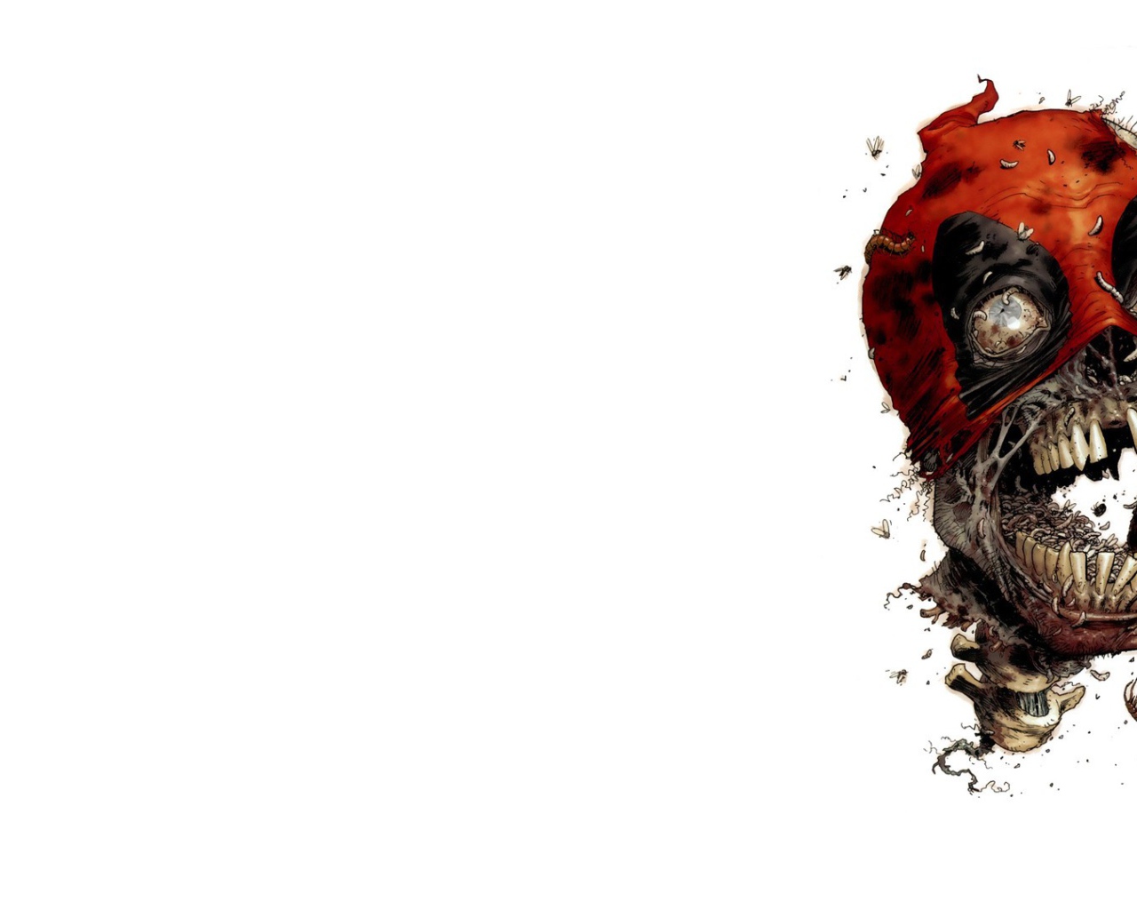 Зомби в маске, белый фон