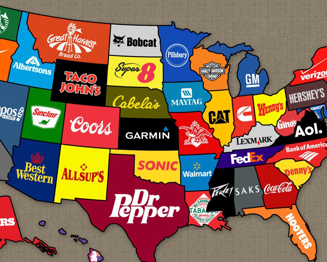 Бренды на карте США