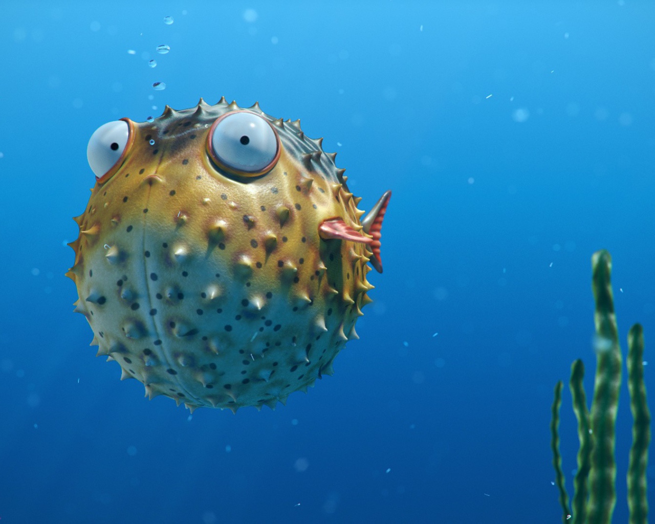 Рисованный мультфильм Corky the Blowfish