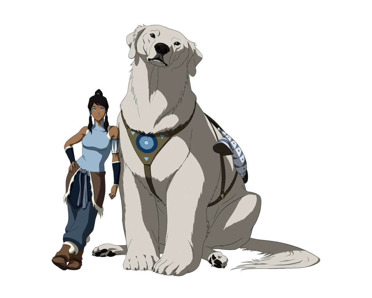 Большая собака у девушки из мультфильма Легенда о Корре