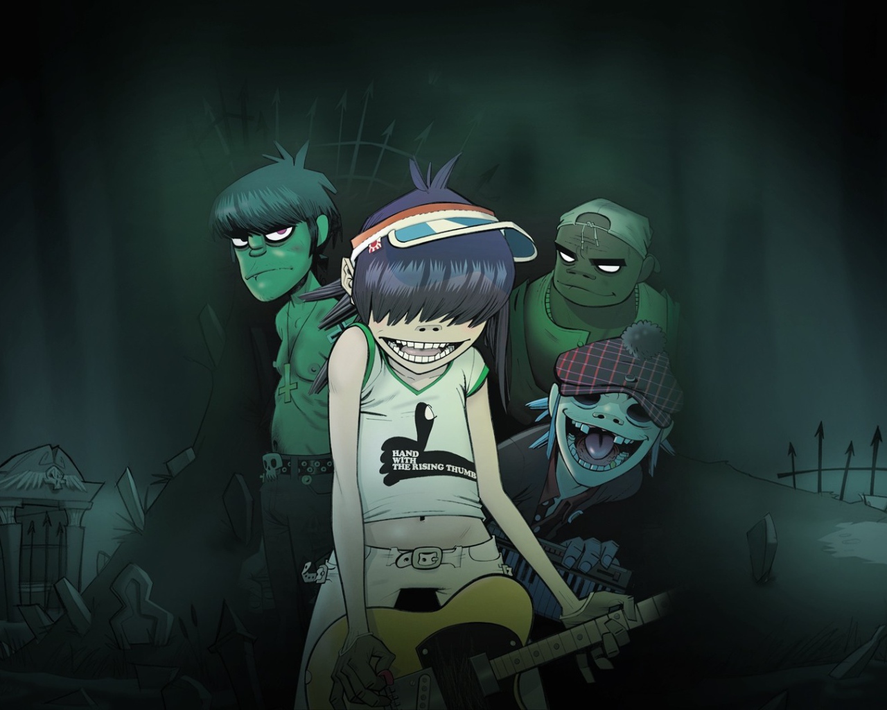 Рок группа из мультфильма Gorillaz