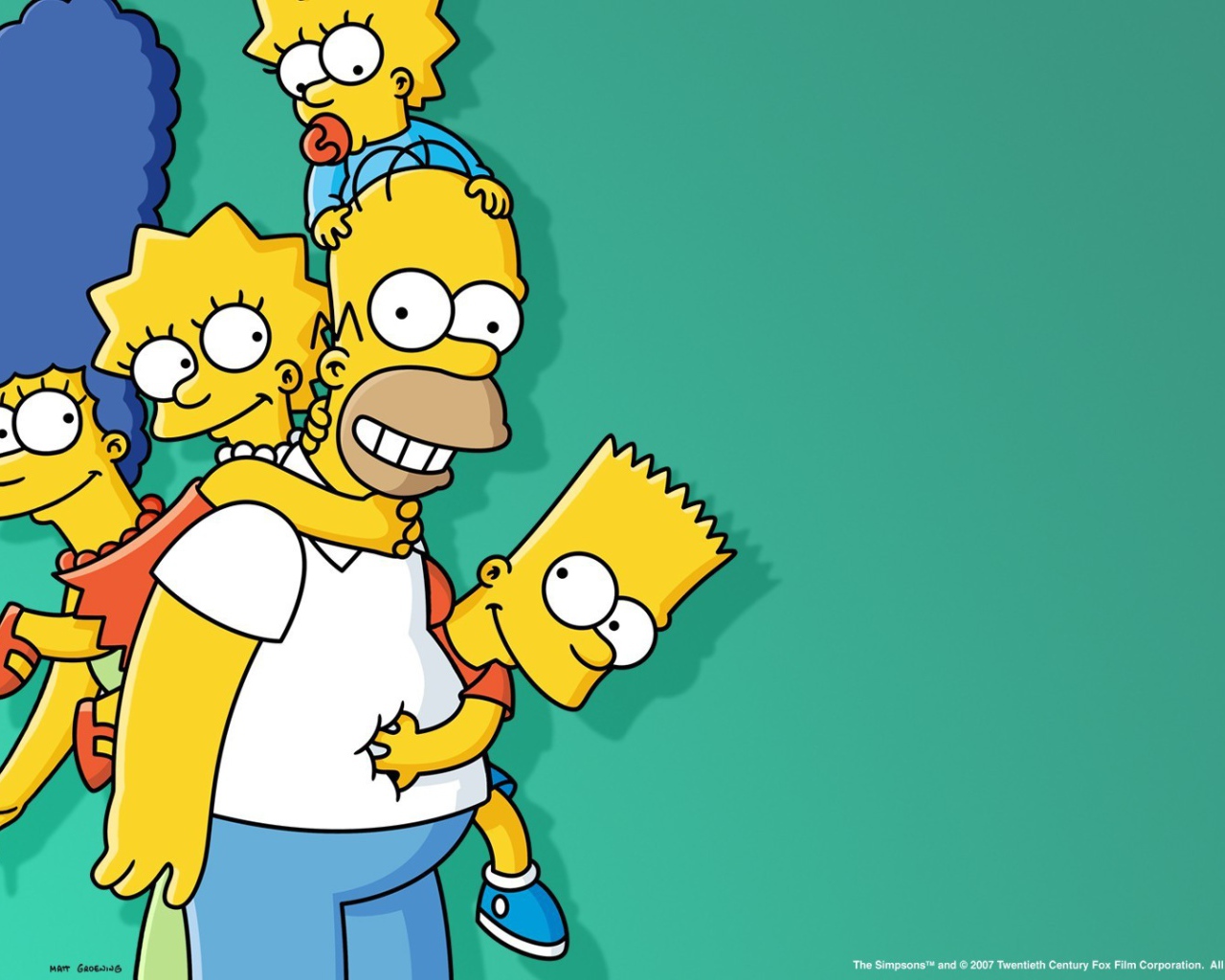 Дружная семейка из мультфильма Симпсоны