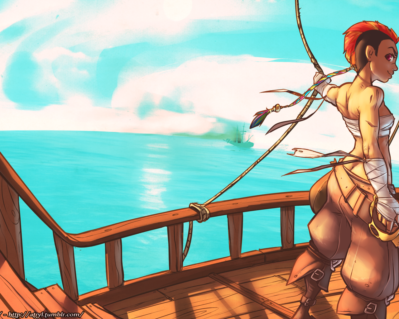 Девушка пират из мультфильма