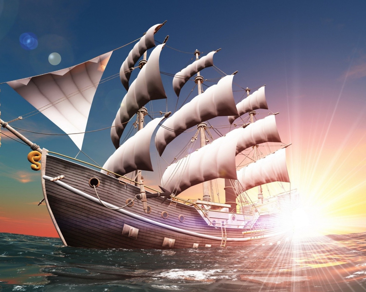 Парусник идет на встречу приключениям, мультфильм