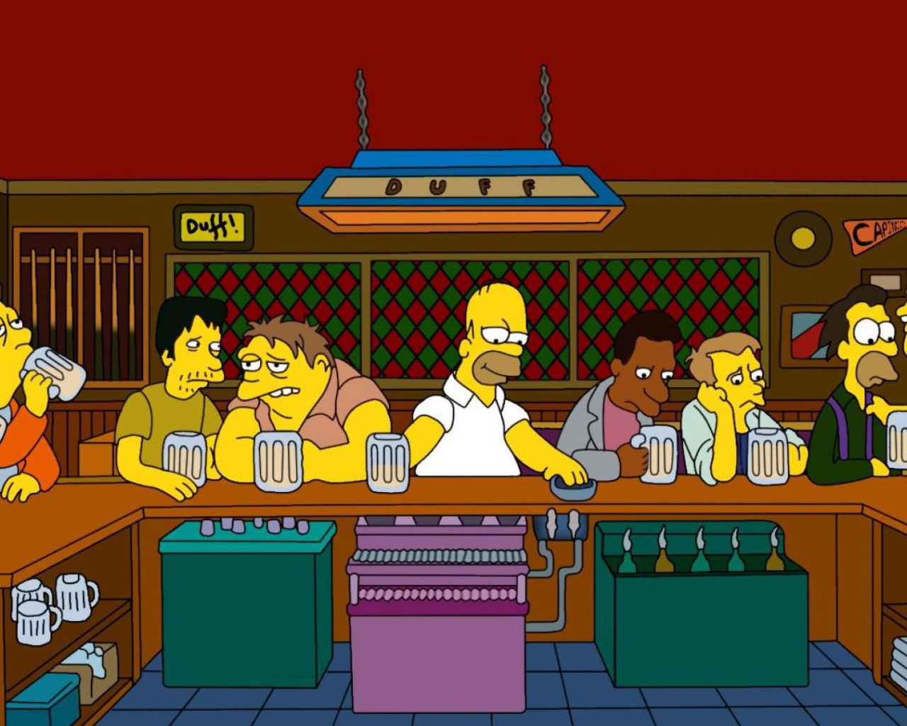 Гомер с друзьями в баре у Мо