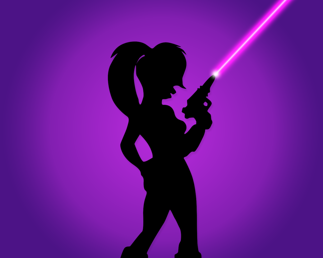Силуэт Лилы на фиолетовом фоне, Футурама