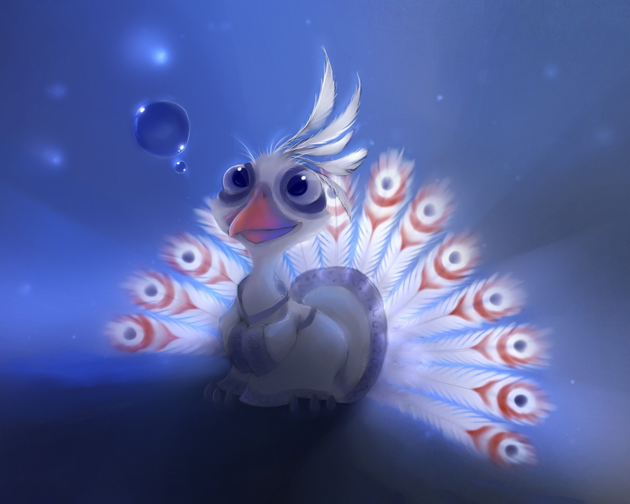 Маленький павлин из мультфильма