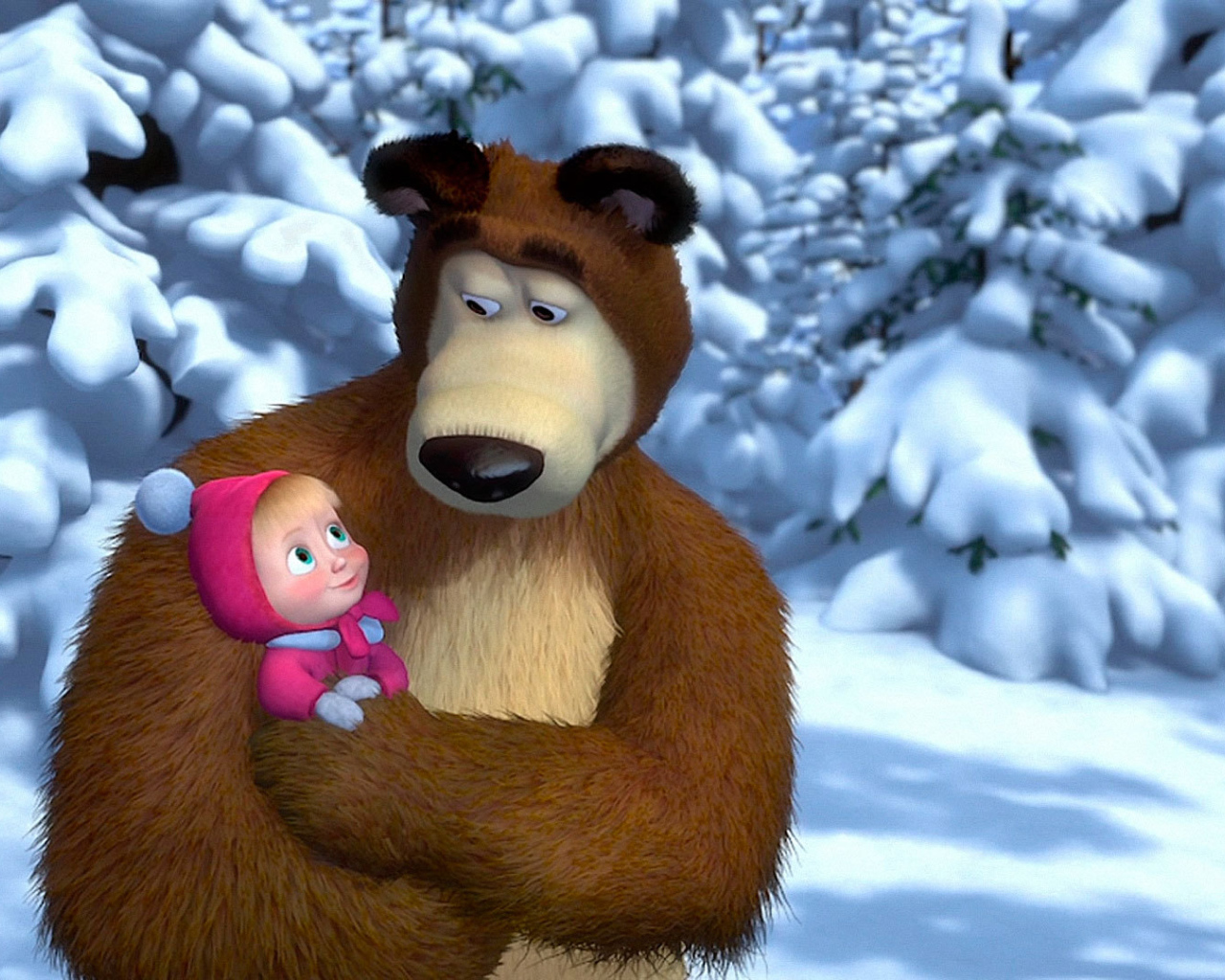 Маша на руках у медведя, мультфильм Маша и медведь
