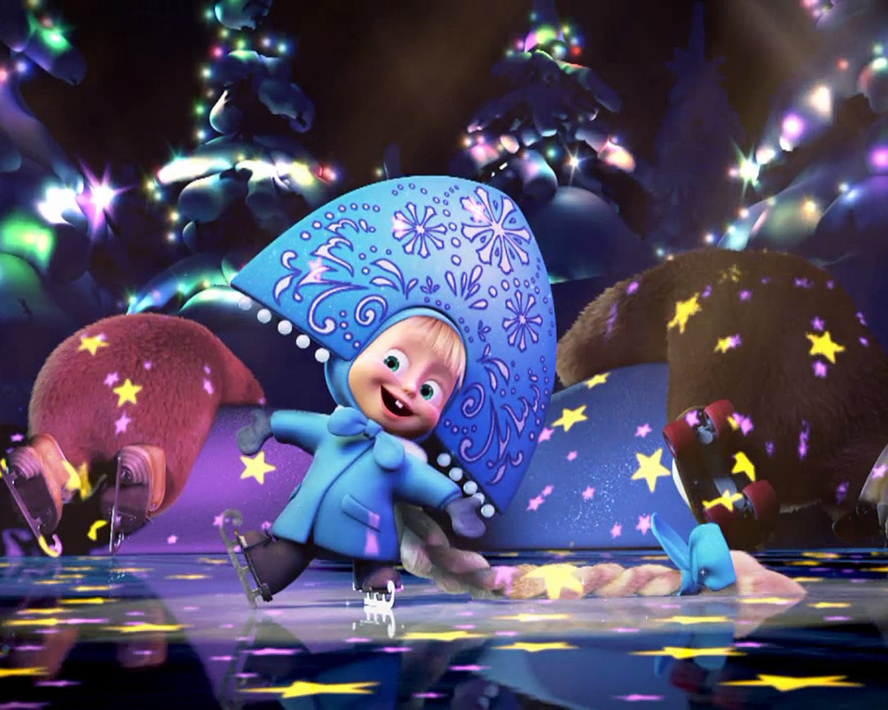 Новогоднее выступление Маши, мультфильм Маша и медведь