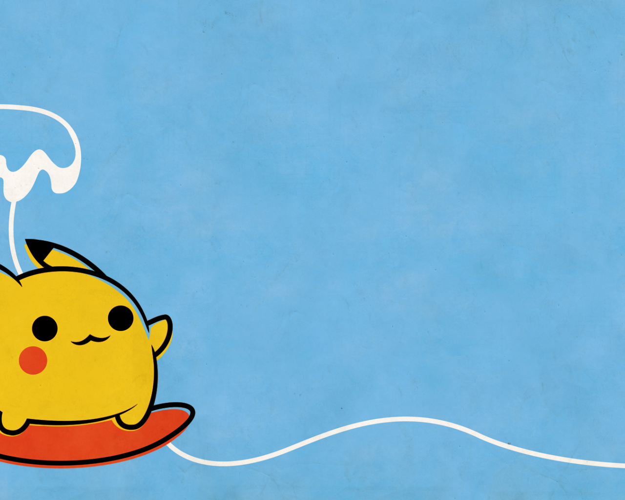 Пикачу на голубой волне