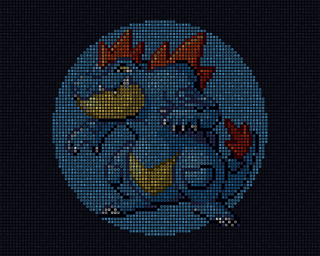 Голубой покемон из пикселей