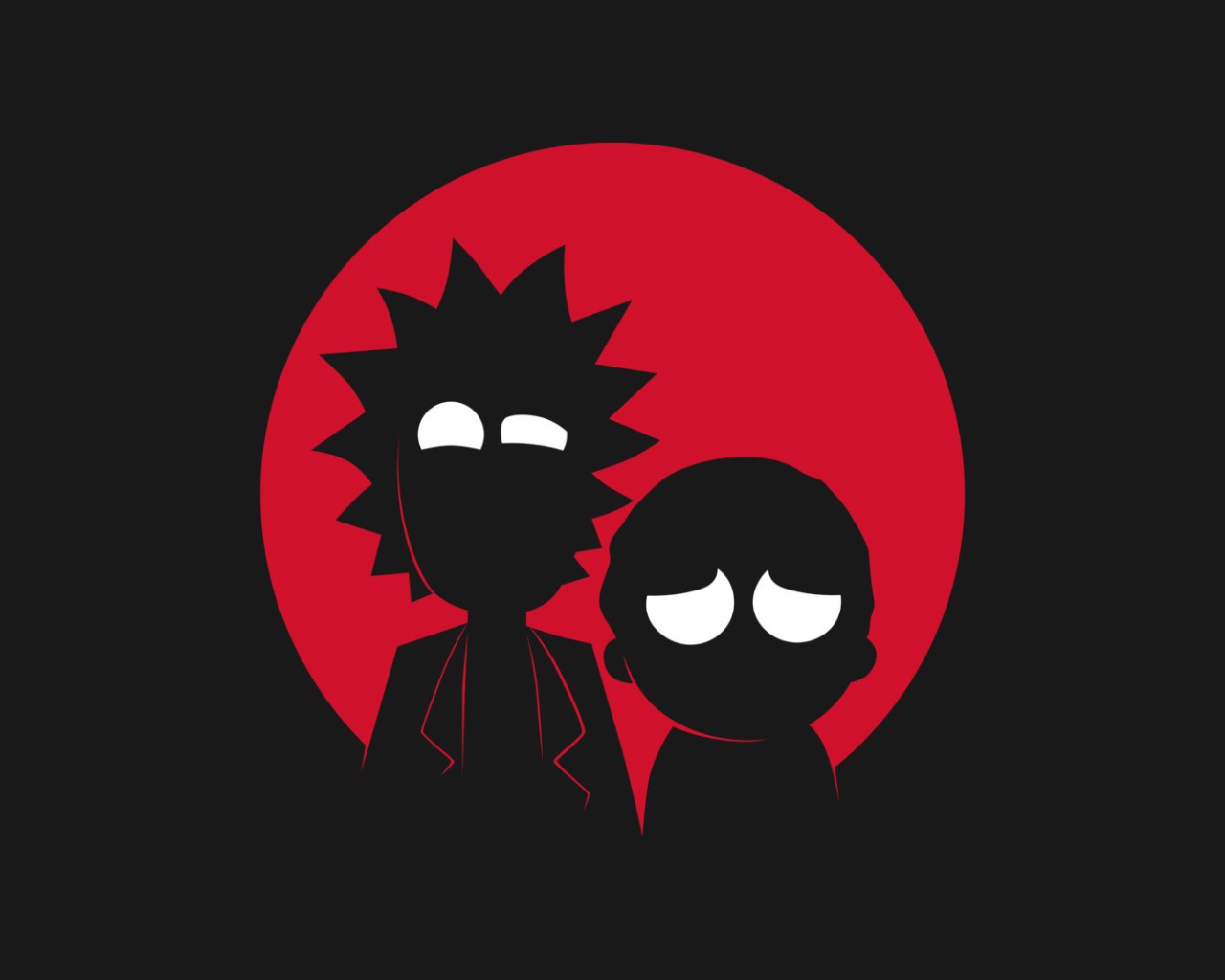 Силуэты героев мультфильма Рик и Морти