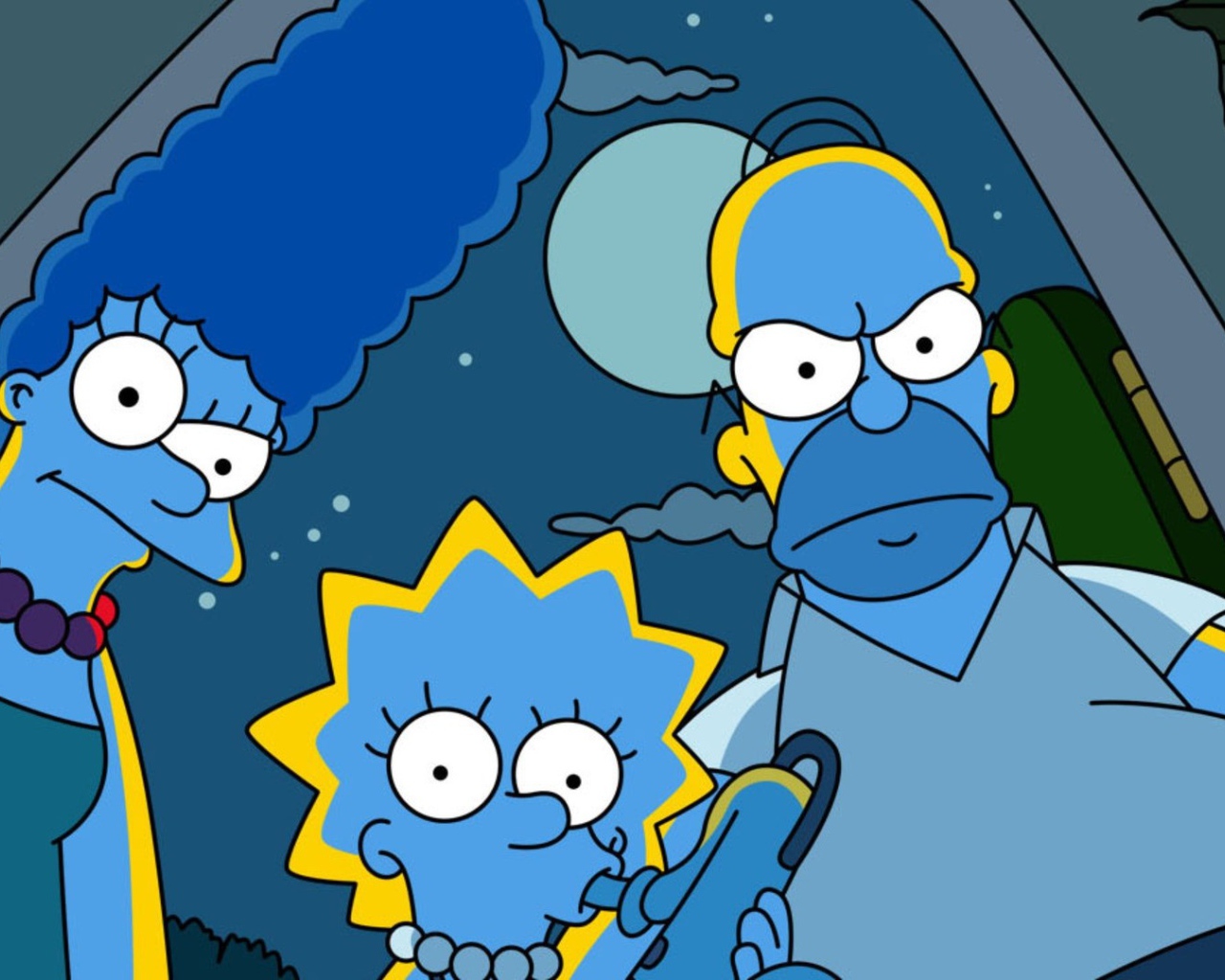 Симпсоны синего цвета