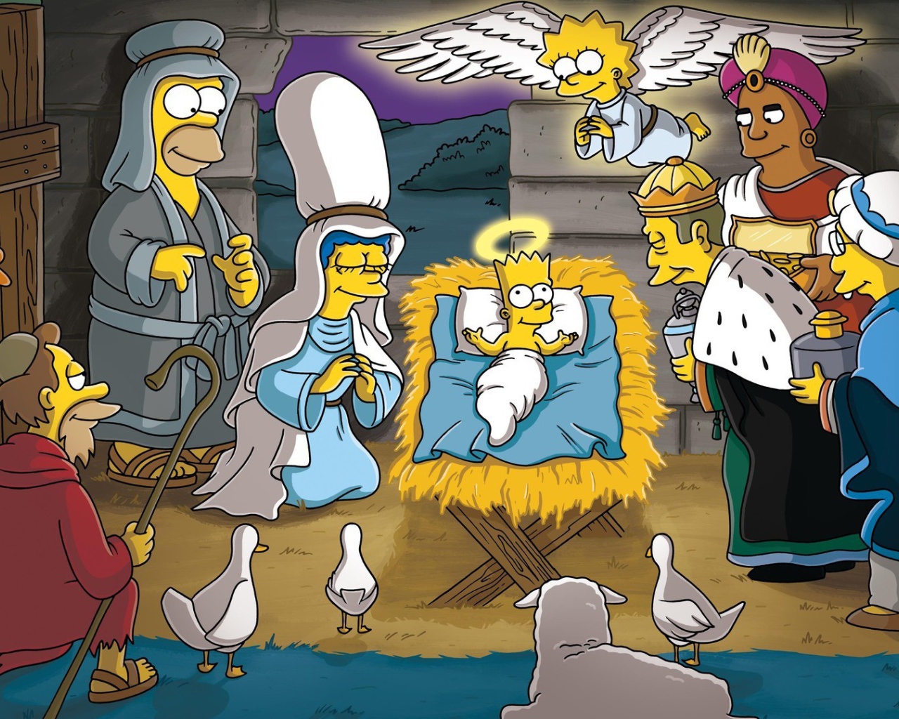 Симпсоны празднуют Рождество