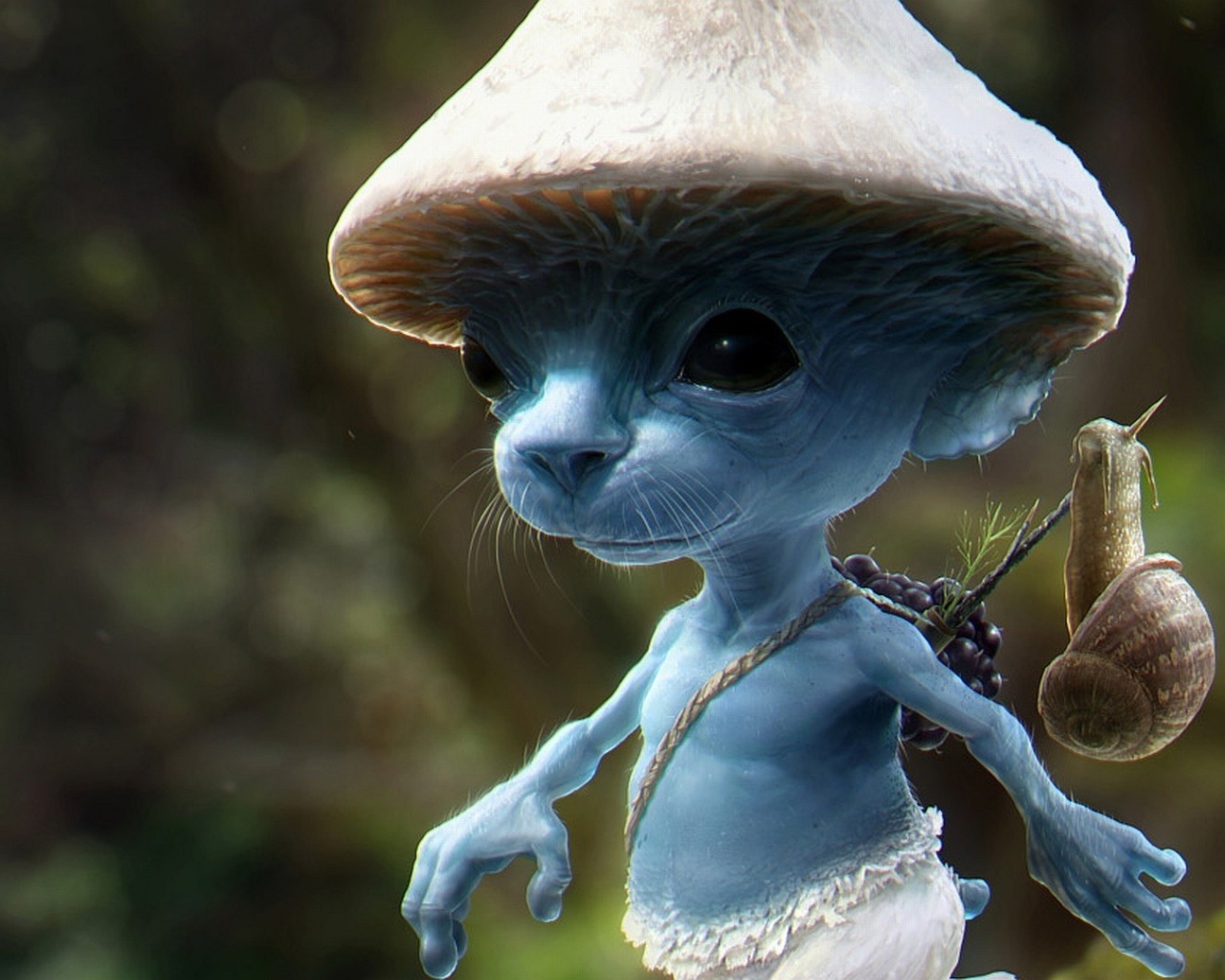 Зверек Смурф в лесу, мультфильм