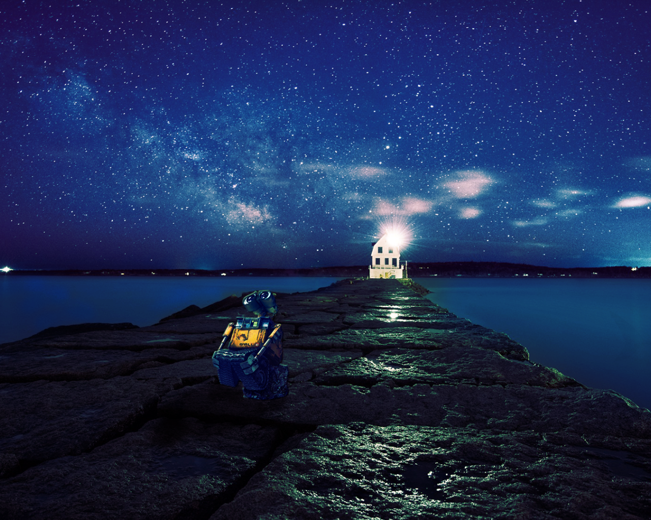Робот WALL·E под звездным небом