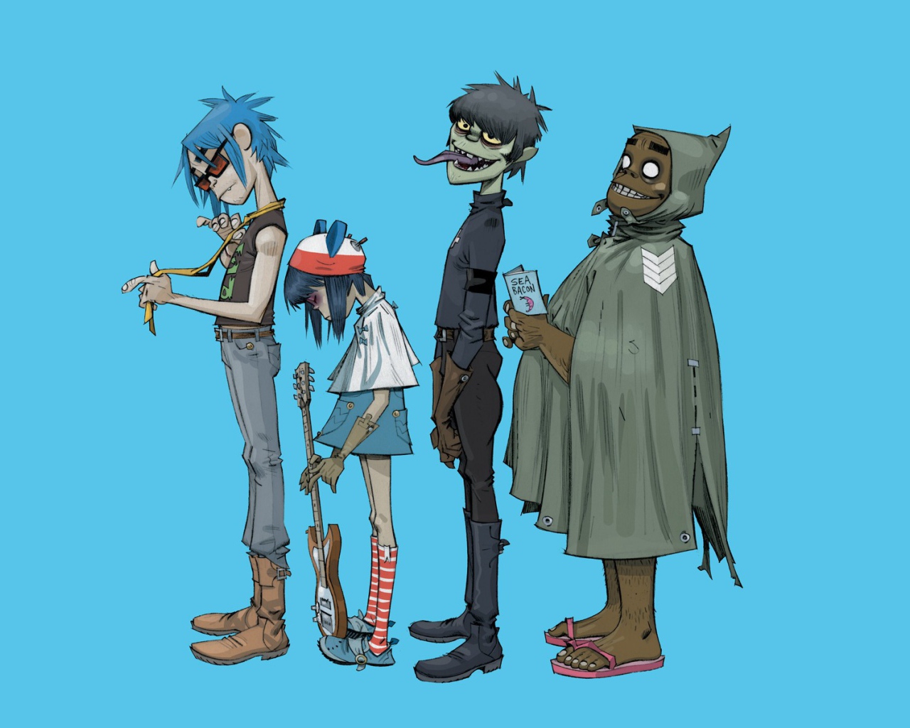 Зомби стоит в очереди, мультфильм