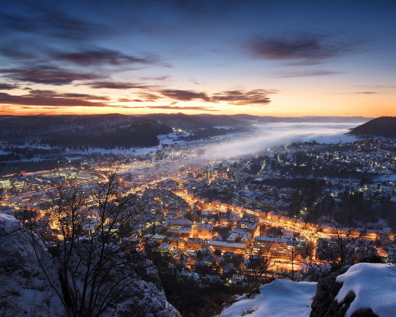 Небольшой город в Германии, зима