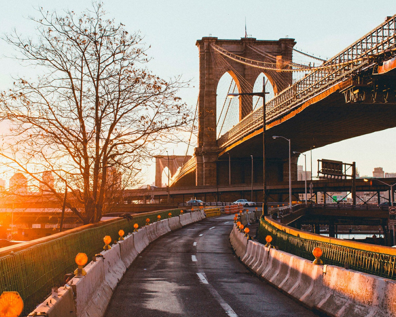 Бруклинский мост на закате