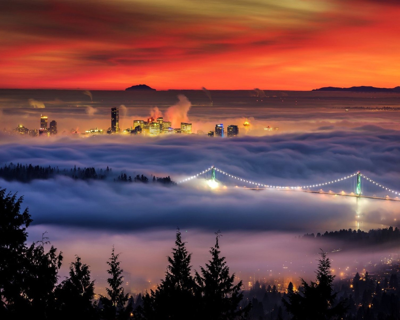 Облако накрыло зимний Ванкувер