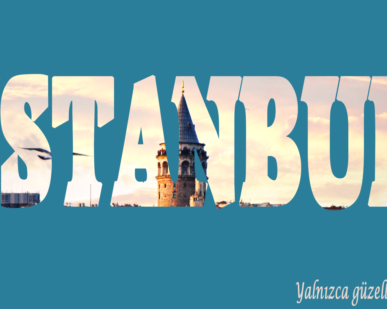 Галатская башня на названии Стамбула