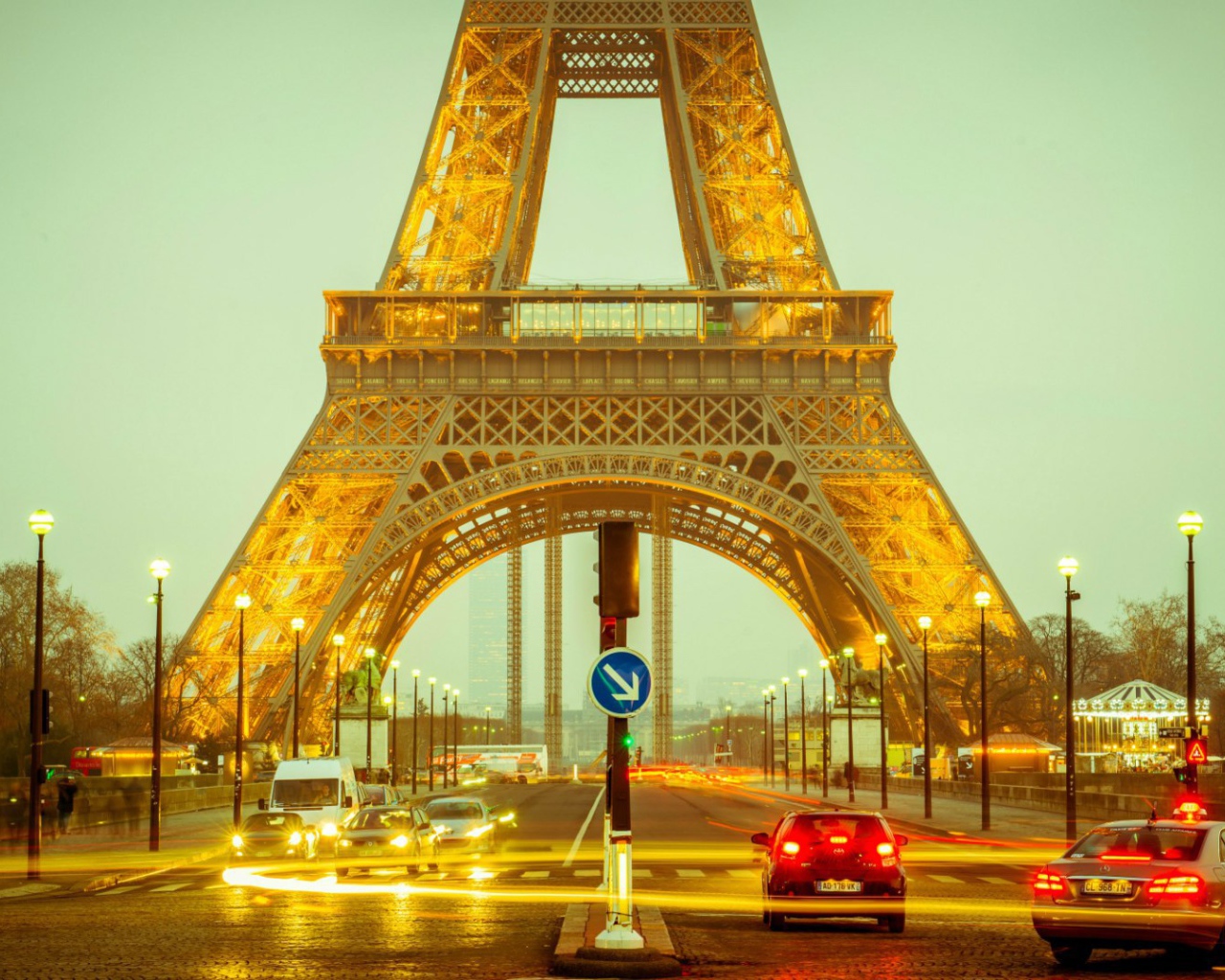 Gold Eiffel Tower in Paris