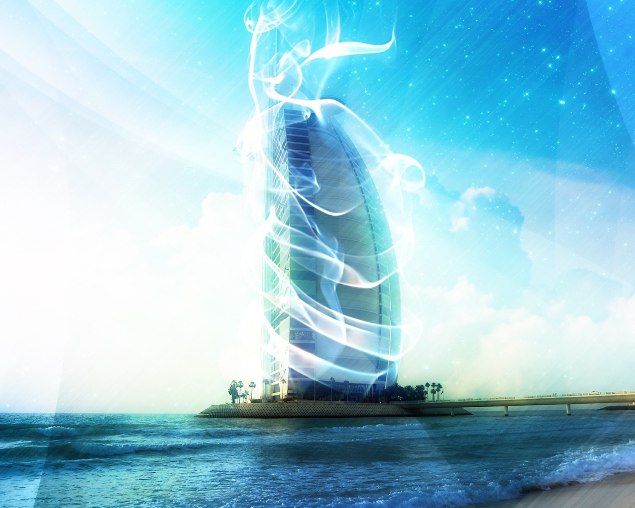 Дымка вокруг здания в Дубаи