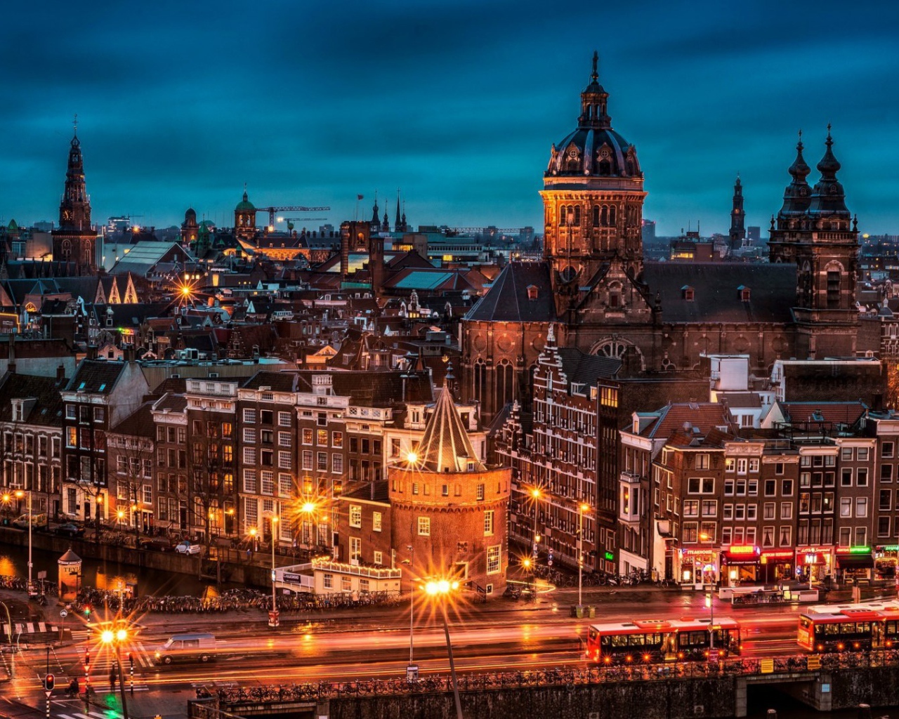 Ночной Амстердам, Нидерланды