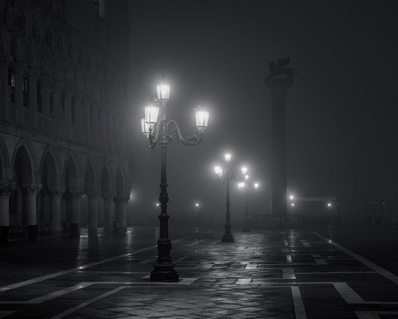 Ночная площадь Сан-Марко. Венеция.