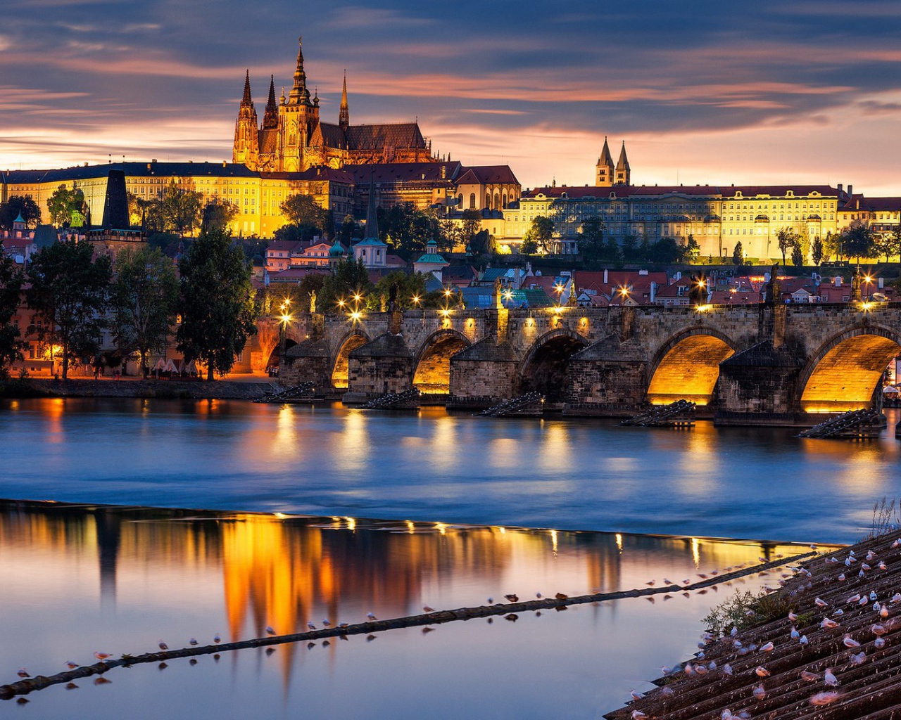 Ночная Прага, Чехия