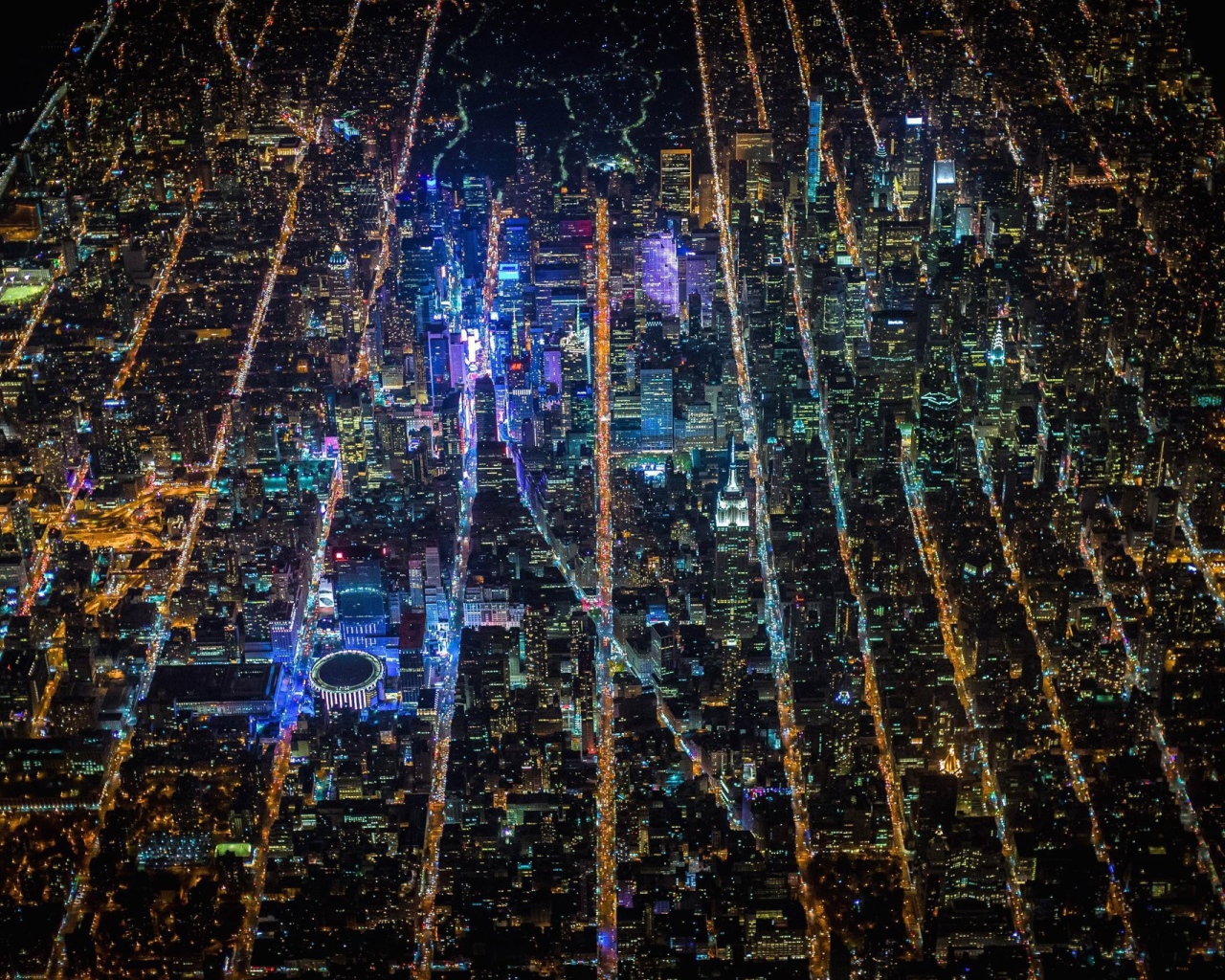 Ночной город с высоты