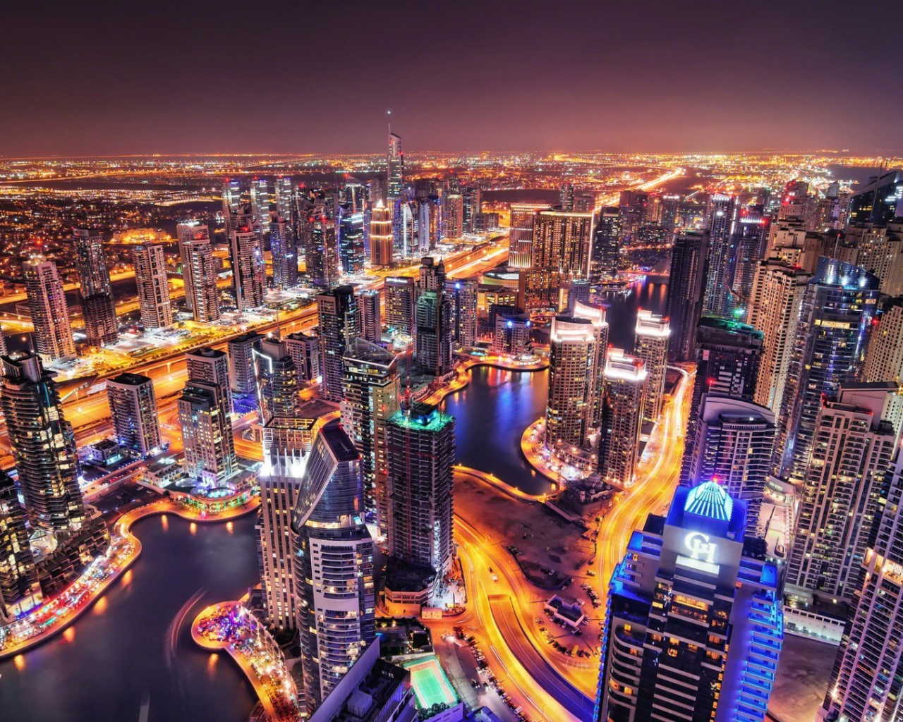 Ночные огни Дубая