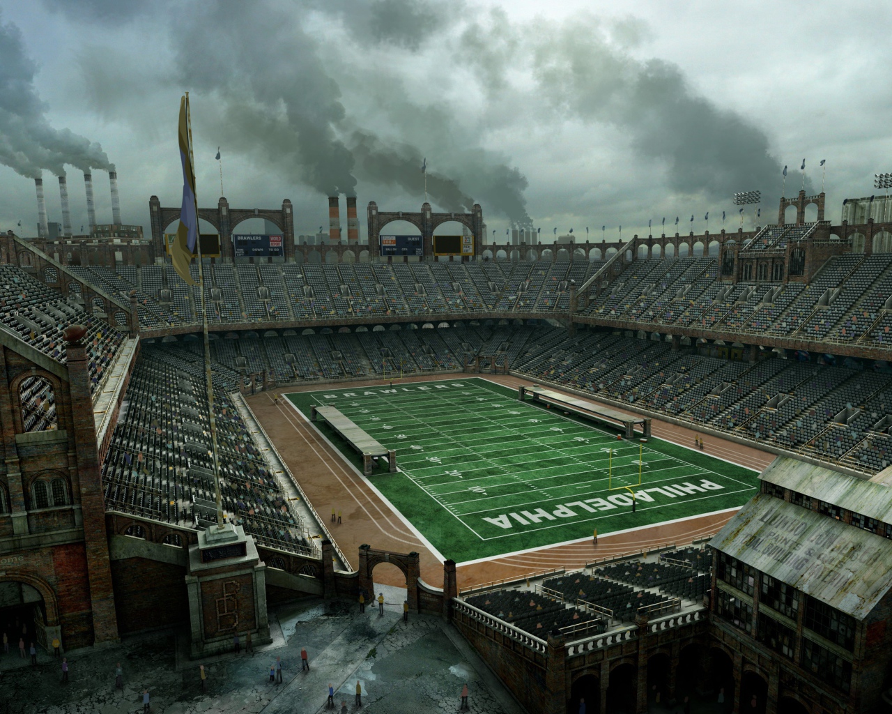 Старый футбольный стадион в Филадельфии