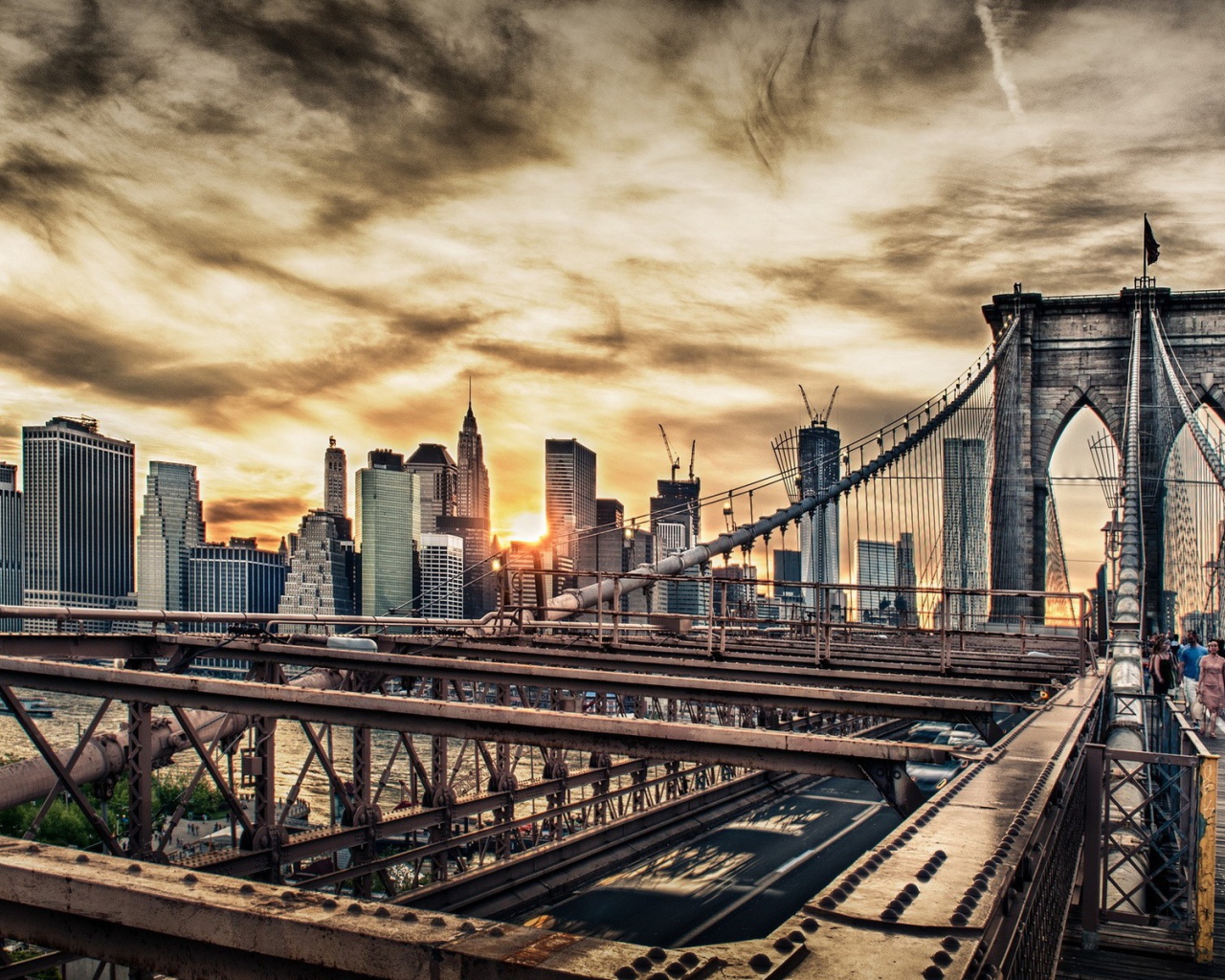 Пешеходный мост в Нью-Йорке