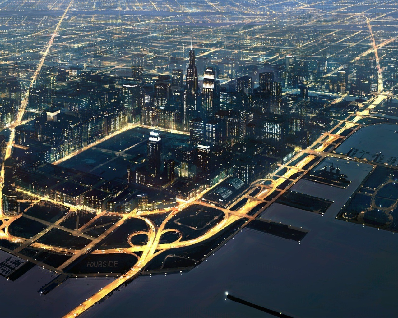 Ровная геометрия улиц в большом городе