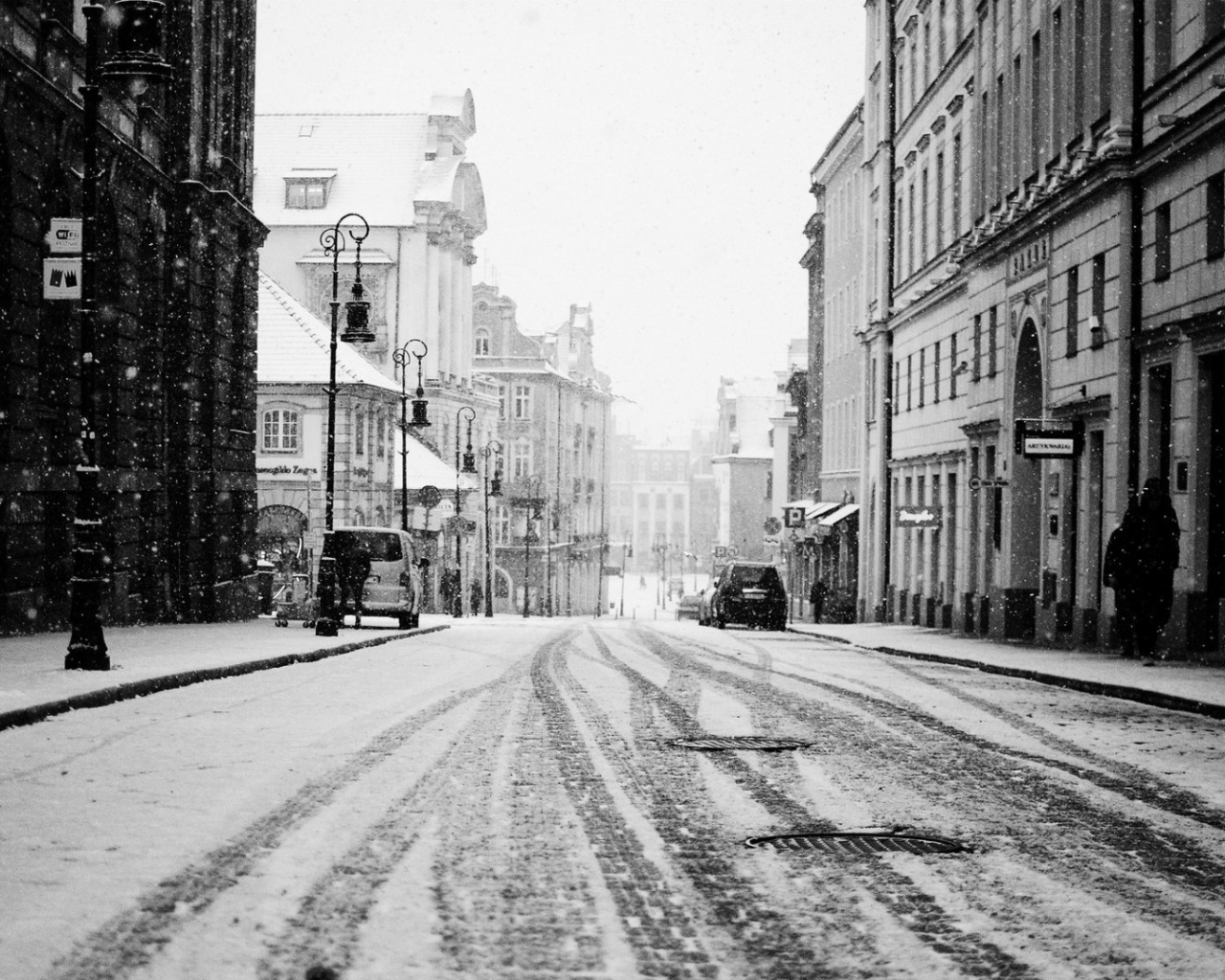Улица в городе Познань, Польша