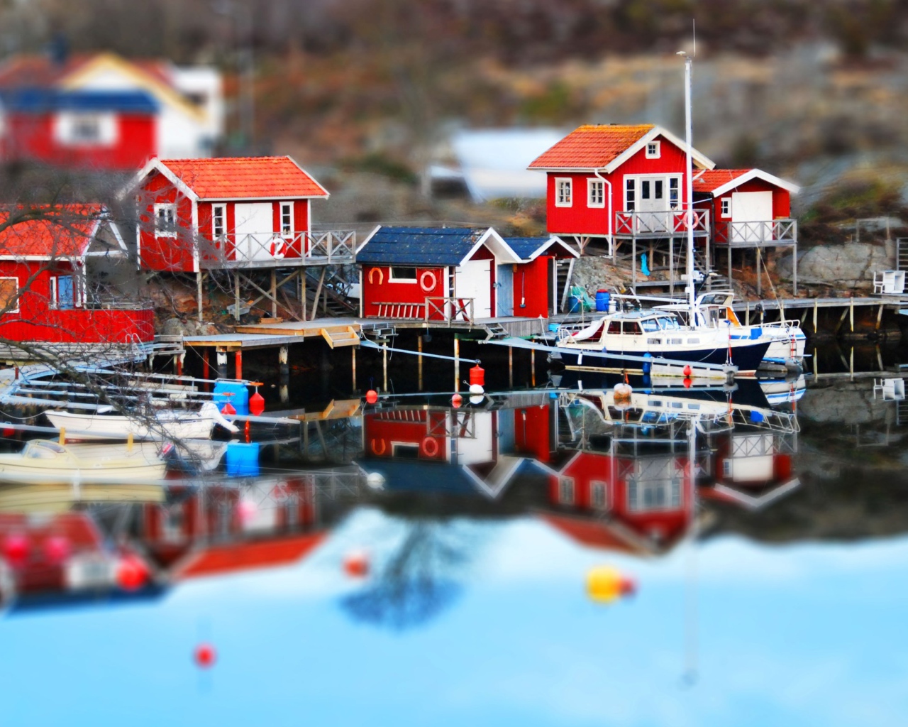 Порт в городке в Швеции