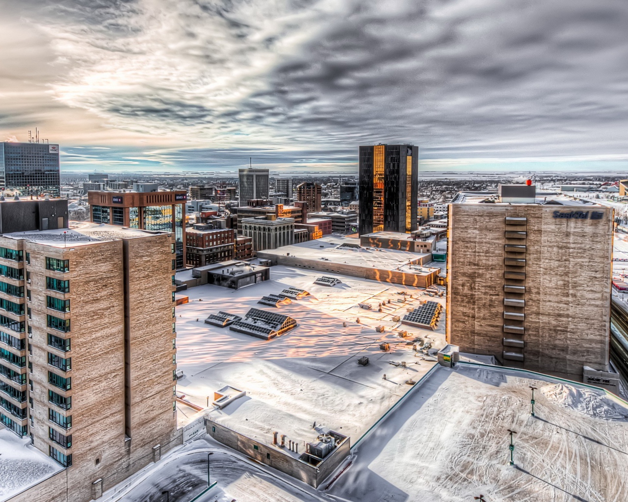Спальный район города, HDR фото